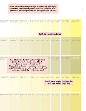 The Printable Palette - PDF Color Swatch Chart!