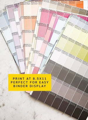 The Printable Palette - PDF Color Swatch Chart!