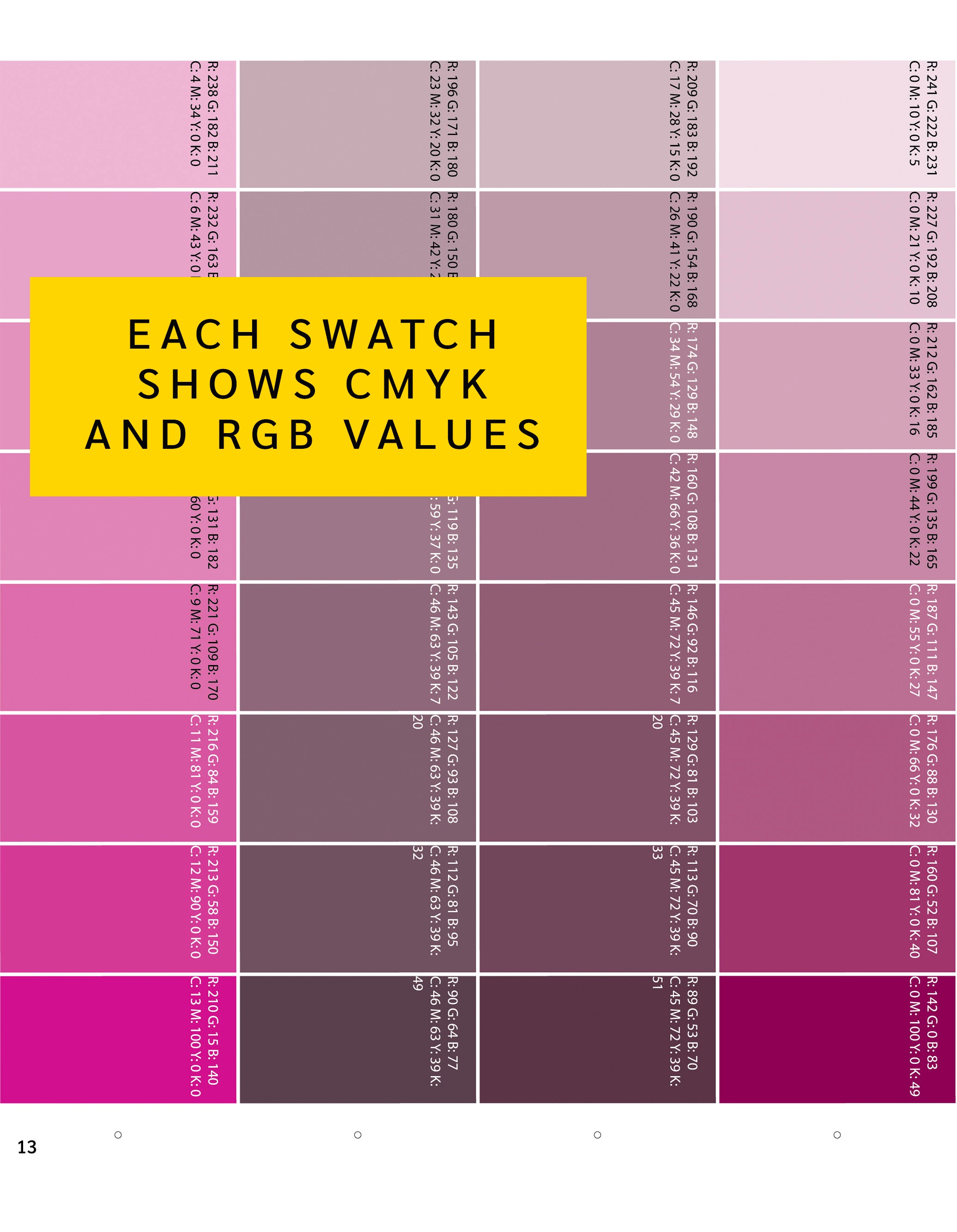 The Printable Palette - PDF Color Swatch Chart!