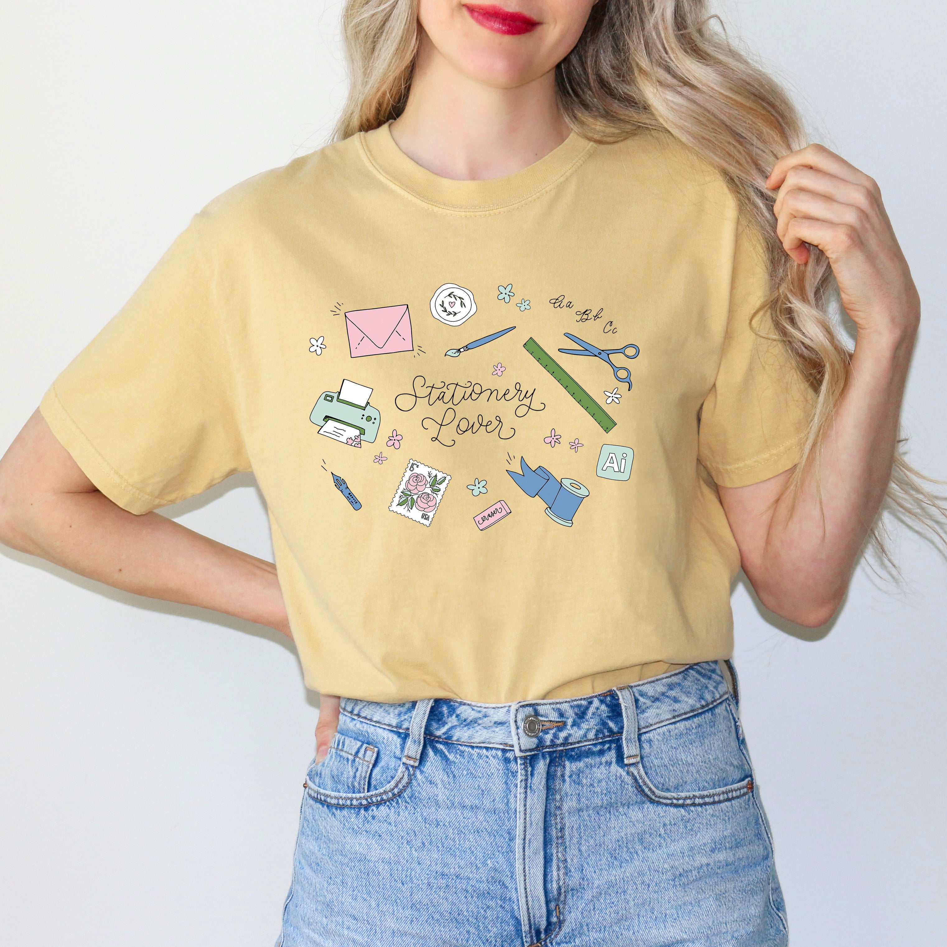 Stationery Lover Collage Colorful Tee