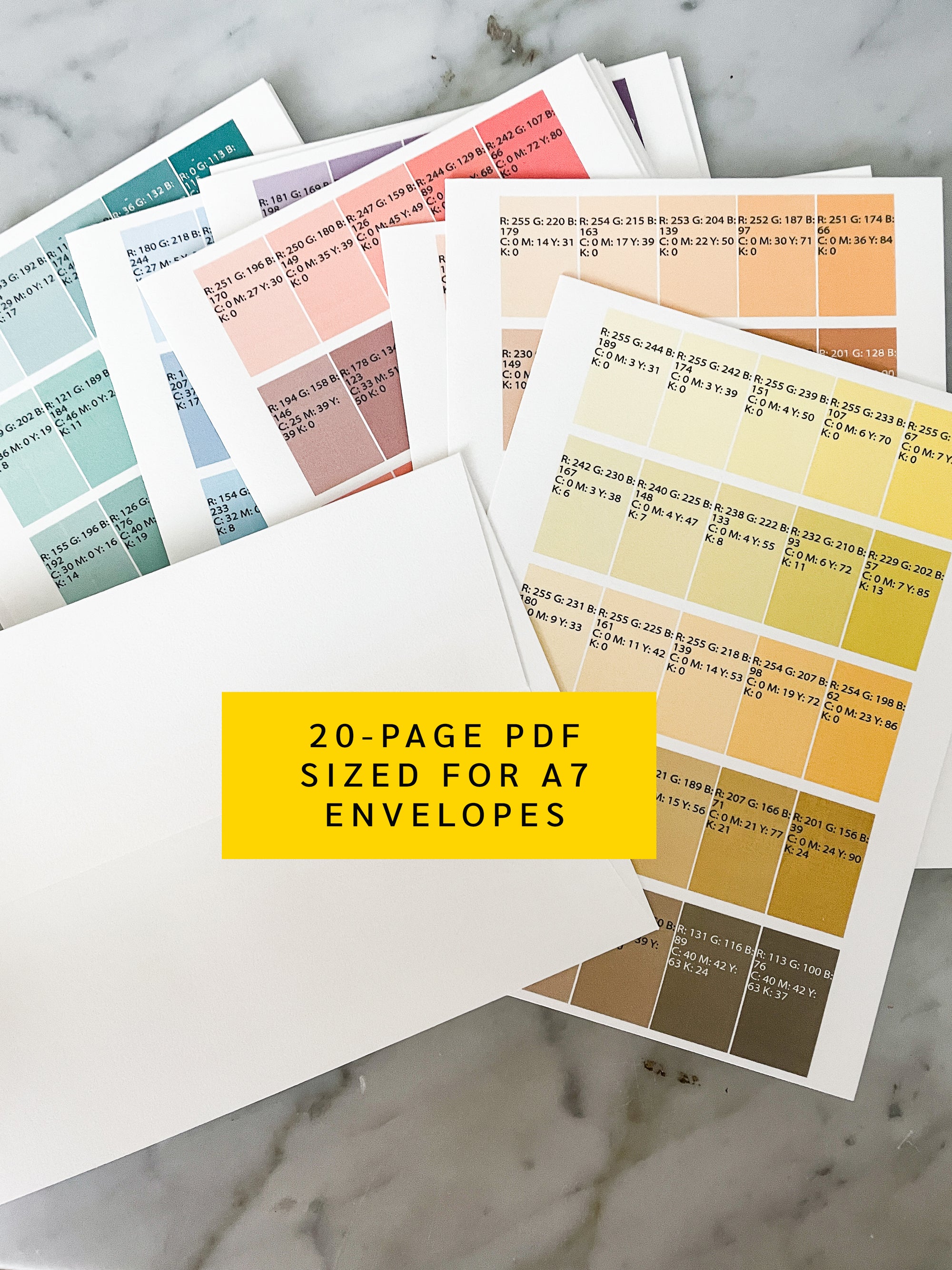 The Printable Palette - PDF Color Swatch Chart!