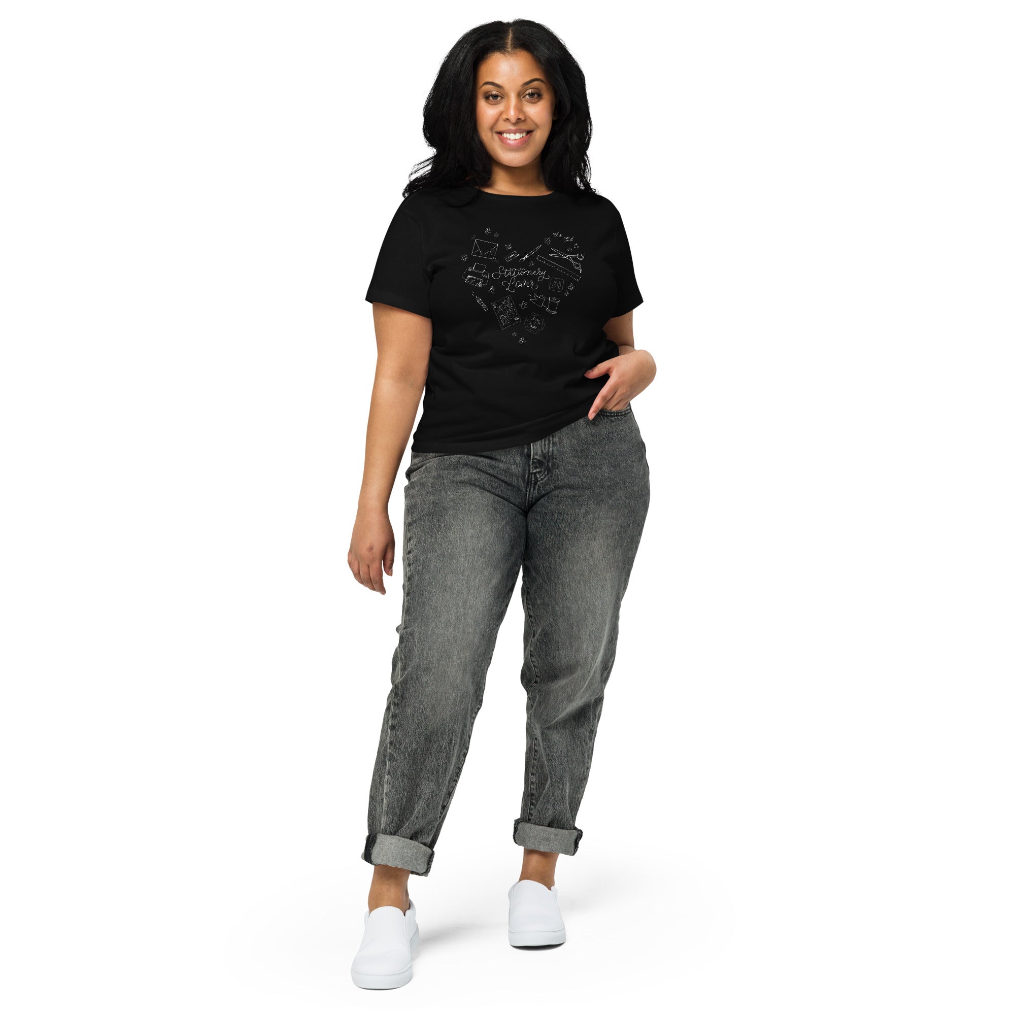 Stationery Lover Heart Minimal High-Waisted Tee