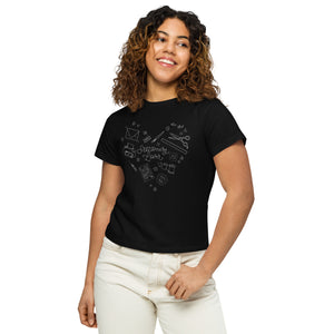Stationery Lover Heart Minimal High-Waisted Tee
