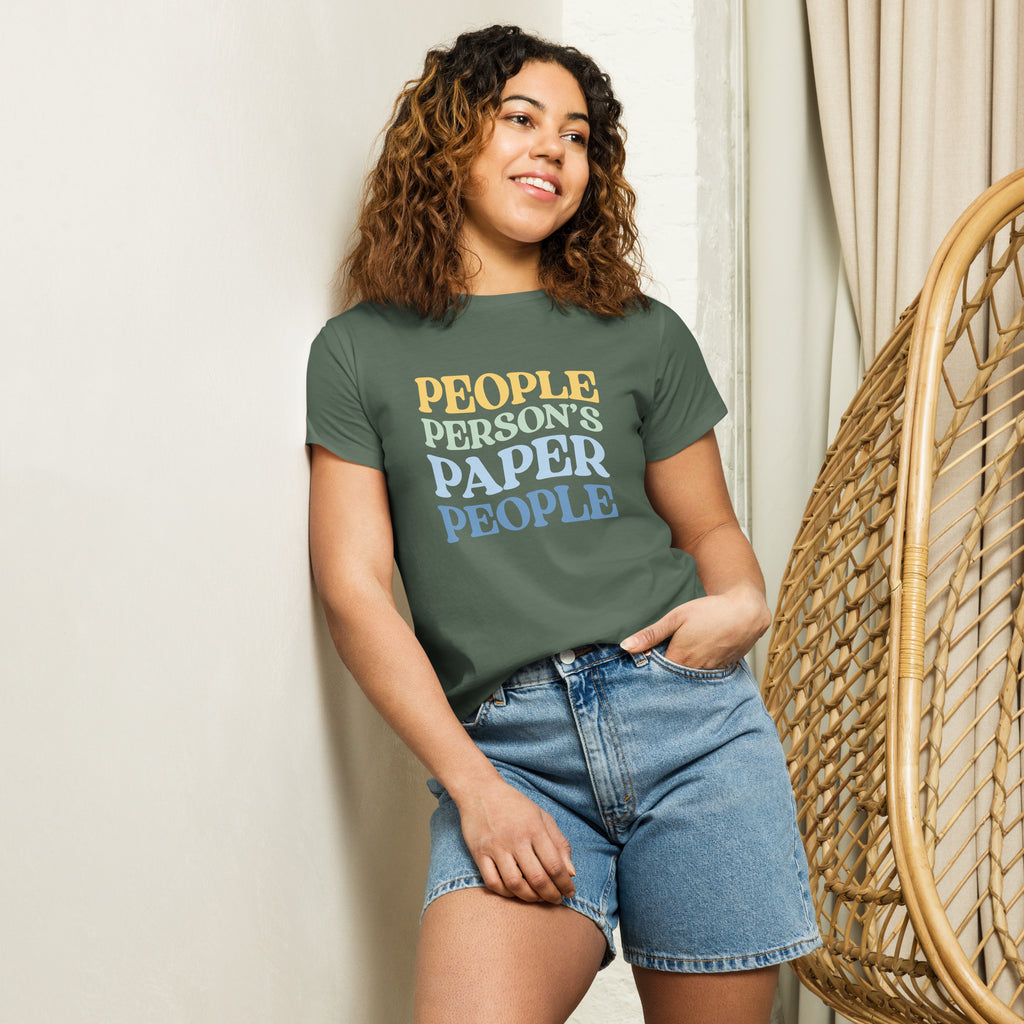 People Person's Paper People Cool Colors High-Waisted Tee